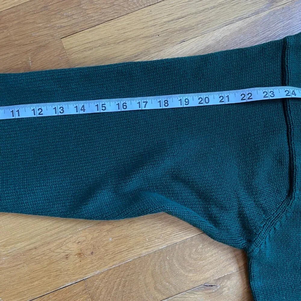 Vintage Tommy Hilfiger V-Neck Sweater Forest Green 100% Cotton Size XL